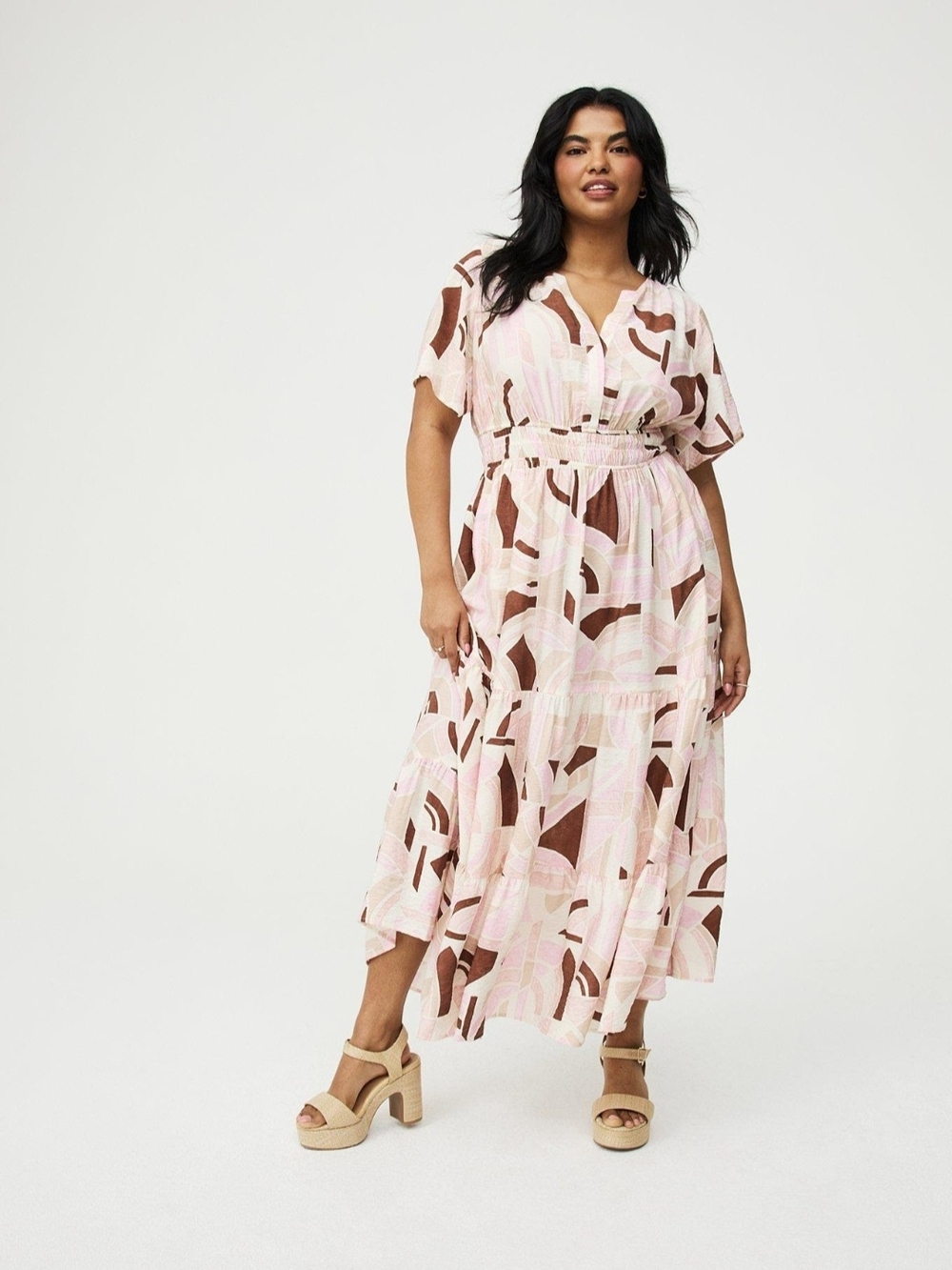 Torrid Y-Neck Tiered Maxi Dress